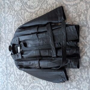 Bachrach Leather Jacket with Belt
